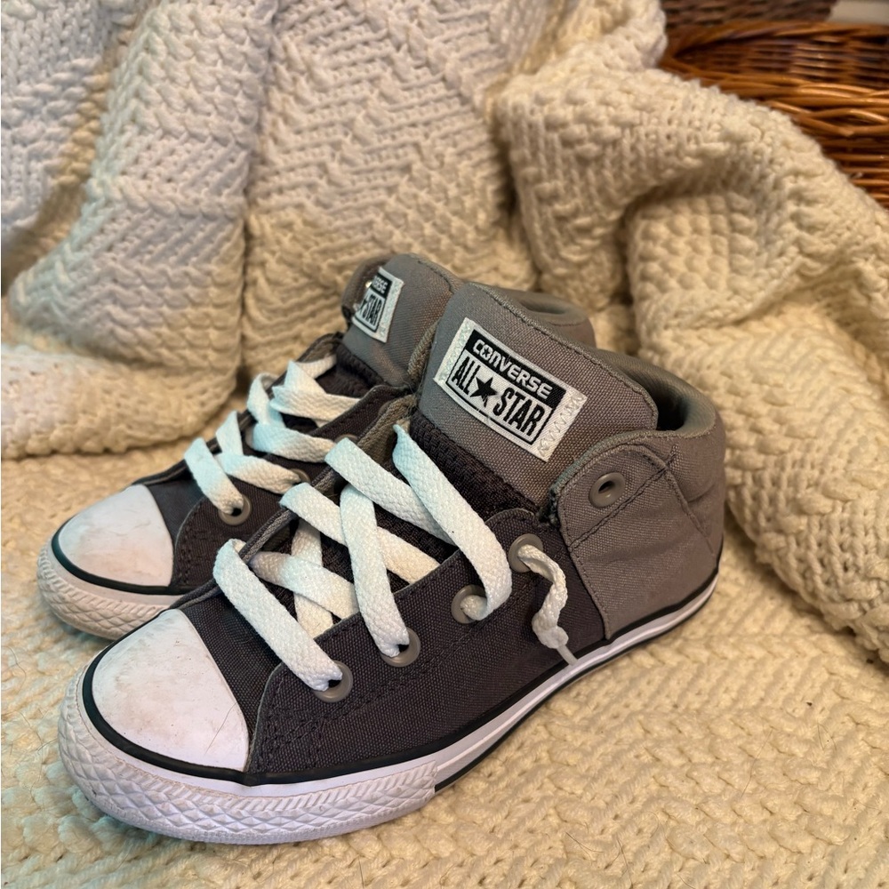 Converse Black and Gray Canvas Slip-On Sneakers